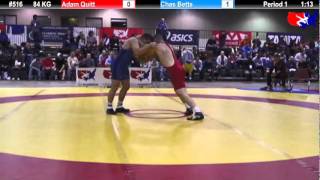 2011 US Open SAT GR 84 KG Adam Quitt vs Chas Betts Champ Round 2 [upl. by Rape]