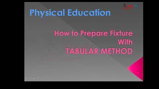 How to make fixture with Tabular Method [upl. by Anertac173]