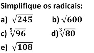 Simplificação de Radicais  Por decomposição em fatores primos [upl. by Annaed]