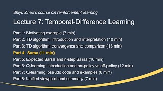 L7 TemporalDifference Learning P4Sarsa —Mathematical Foundations of RL [upl. by Warner184]