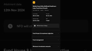 Motilal Oswal Midsmall Healthcare Index Fund Direct Growth  NFO Details  shorts shortsfeed yt [upl. by Luapnoj]