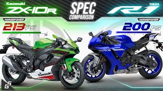 Kawasaki ZX10R vs Yamaha R1 │ Full Specs amp Sound Comparison [upl. by Ah]