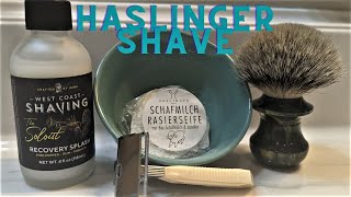 Haslinger Schafmilch Rasierseife Shave Soap  WCS The Soloist AS  GEM Featherweight [upl. by Yvi638]