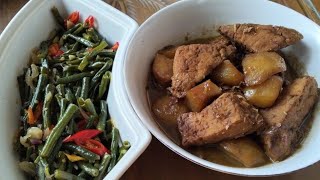 Masak semur tahu oseng oseng kacang panjang [upl. by Akemrej]