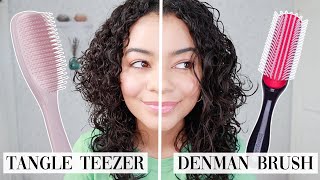 TANGLE TEEZER VS DENMAN BRUSH FOR CURL DEFINITION  WHICH ONE IS BETTER [upl. by Adair]