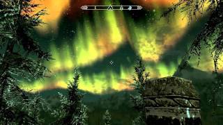 Aurora Borealis Northern Lights on Skyrim The Elder Scrolls V [upl. by Ecnerol895]