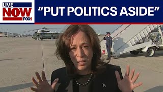 WATCH VP Harris responds to report that DeSantis refused her calls  LiveNOW from FOX [upl. by Ahsinnek]