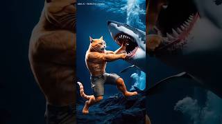 Dad Cat save his son from shark 🙀 cat catsoftiktok shortsfeed trendingshorts viralshorts [upl. by Etteniotna83]