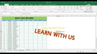 how to create excel daily sales record Make your work easy with daily records daily records [upl. by Elo]