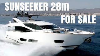 Sunseeker 28m Yacht For Sale  Walk Through Video [upl. by Tess914]