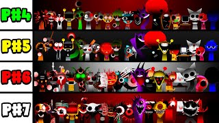 All Character Together in Incredibox Sprunki Phase 4 VS Phase 5 VS Phase 6 VS Phase 7 [upl. by Sonstrom623]