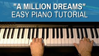 The Greatest Showman  A Million Dreams  EASY Piano Tutorial [upl. by Deehsar164]