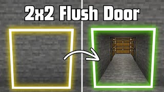 Minecraft Tutorial How To Make a 2x2 Flush Piston Door  Hidden Secret Door [upl. by Yatnohs]