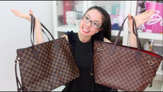 Louis Vuitton Neverfull MM Replica vs Authentic  rosellalee [upl. by Ainet142]