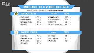 Banstead CC 1st XI v Ashtead CC 1st XI [upl. by Geordie]