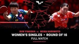 FULL MATCH  Miwa HARIMOTO vs SUN Yingsha  WS R16  SingaporeSmash 2024 [upl. by Kelsi706]