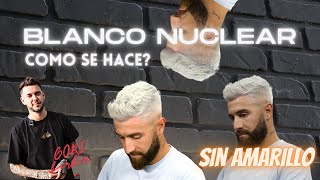 Como hacer un BLANCO NUCLEAR Decoloración en hombres Como decolorar hasta un blanco GORI BARBER [upl. by Questa]