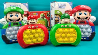 NEW COLLECTION SUPER MARIO BROS AND LUIGI ELECTRIC POP IT SPEED PUSH GAME V1V6 ASMR REVIEW mario [upl. by Onaimad329]