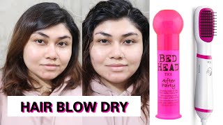 Hair Styling With TIGI BED HEAD After Party And PHILIPS Air Styler Blow Dryer [upl. by Seldun]