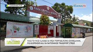 Balitang Bicolandia F2F classes pigsuspendir huli sa nationwide transport strike [upl. by Kidd]