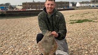 Kayak fishing for Plaice catching the biggest plaice Ive ever seen uk sea fishing Shoreham [upl. by Byers]