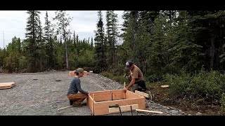 Building the forms for the off grid pole barn footings at our Alaska homestead [upl. by Laufer196]