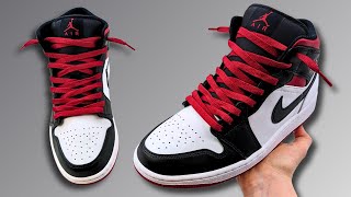 HOW TO LACE NIKE AIR JORDAN 1 MID Best Way [upl. by Graff630]