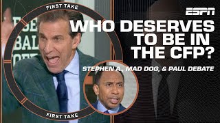 Stephen A Mad Dog amp Paul Finebaum GET HEATED over CFP rankings top 4 😡😤  First Take [upl. by Aitselec]