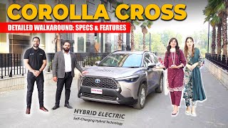 The All New COROLLA CROSS HYBRID ELECTRIC Detailed Walkaround Specs amp Features [upl. by Cyrilla]