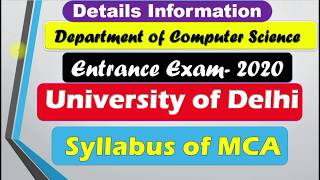 MCA Entrance Exam Syllabus 2020  DU MCA Entrance Exam 2020  syllabuspattern Addmition 2020 [upl. by Hairacaz]