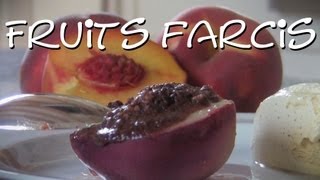 Recette Italienne 4 Fruits Farcis Pêches ou poires au Chocolat  Sauge et Romarin [upl. by Akers]