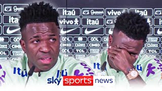 Vinicius Jr breaks down in tears over racist abuse he has suffered in Spain [upl. by Ahsenhoj]