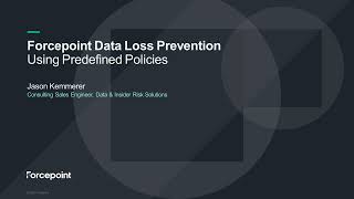 Using Predefined Policies  Forcepoint DLP [upl. by Arednaxela]