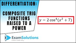 How to differentiate Composite Trig functions raised to a power part 1  ExamSolutions [upl. by Billmyre]