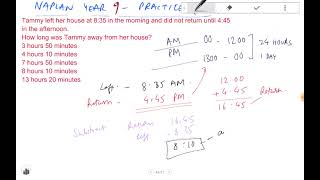 Naplan  Math Year 9  Solving time related problems  solve complex 2 step problems [upl. by Jania]