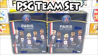 NEW Opening 2 Topps Paris Saint Germain 202223 Official Team Set Boxes  PSG BOXES  MESSI HIT [upl. by Rizzi]