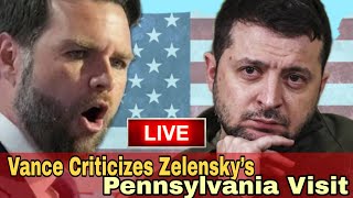 JD Vance Criticizes Zelensky’s Pennsylvania Visit During Campaign Event [upl. by Billye182]