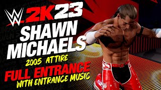 SHAWN MICHAELS WWE 2K23 ENTRANCE  WWE2K23 SHAWN MICHAELS FULL ENTRANCE 2005 ATTIRE [upl. by See785]