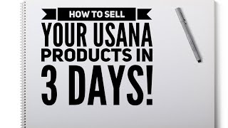 How to sell your USANA products in 3 days [upl. by Anaib]