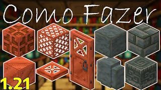 Como Fazer os NOVOS BLOCOS de COBRE e TUFO da Versão 121  Minecraft [upl. by Ayin]