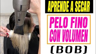 Aprende a SECAR TU CABELLO FINO con VOLUMEN BOB [upl. by Aneej926]