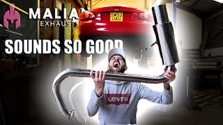 Malian MX5 Exhaust Install Start Up Revs and TUNNELS [upl. by Nathanoj242]