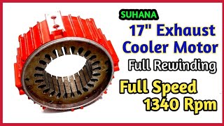 15 inch stator 24 slot exhaust cooler fan motor full rewinding in hindi  suhana cooler winding [upl. by Yl]