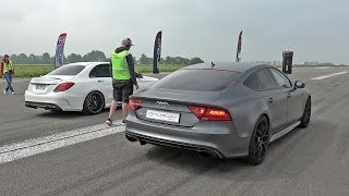 Audi RS7 Sportback vs MercedesAMG C63S vs BMW M4 [upl. by Amandy849]