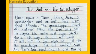 Ant and Grasshopper moral story writing in Englishstory writingEnglish story written [upl. by Asena184]