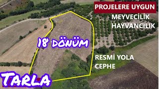 MEYVECİLİK VE HAYVANCILIK PROJELERE UYGUNRESMİ YOLA CEPHEKÖYE YAKIN 18 DÖNÜM TARLA [upl. by Dieter655]