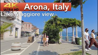 Arona Italy  Tour along the shores of Lake Maggiore June 2021 Travel destination 4k  UHD 60fps [upl. by Herstein]