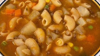 Sopa de Coditos Con Carne Molida [upl. by Lerual552]