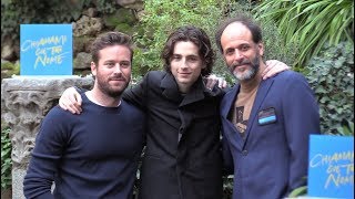 Timothée Chalamet Armie Hammer e Luca Guadagnino al Photocall [upl. by Thetisa581]