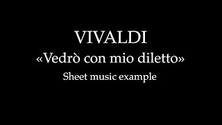 A Vivaldi Vedrò con mio diletto  Sheet music example [upl. by Haisa]